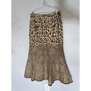 Vtg Odeliah Cheetah Animal Print Maxi Skirt Mermaid Size 14 Stretchy mermaid